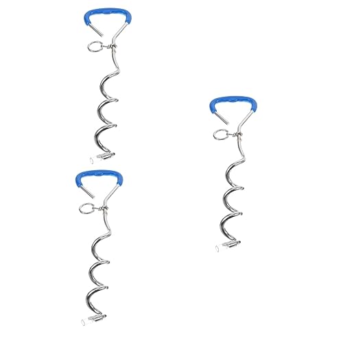 POPETPOP 3 Stück Hundekupplungs-Spiral-Erdankerpfähle Robuste Hundebefestigungskabel Hundeanker-Spike Hundeleinenpfahl Wiederverwendbar Spiralpfahl Spiral-Erdpfähle Hundebedarf von POPETPOP