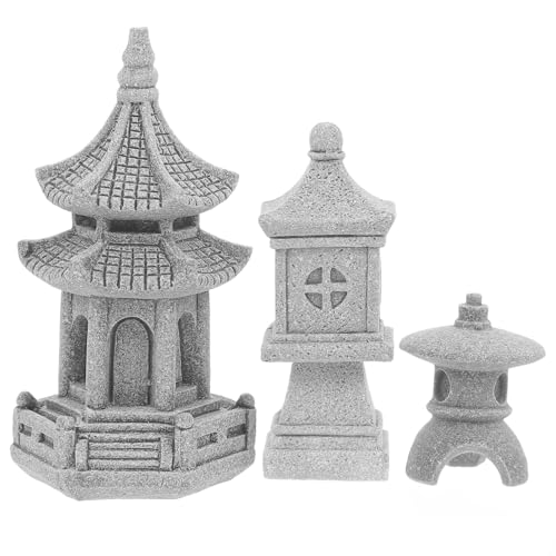 POPETPOP 3stücke Teiliges Miniatur Pavillon Statue Künstliche Gartenornamente Für Tisch Und Balkon-Dekoration Realistische Bonsai Landschafts-Dekoration Für Garten Und Terrasse POPETPOP 3stücke Teiliges Miniatur Pavillon Statue Künstliche Gartenornamente Für Tisch Und Balkon-Dekoration Realistische Bonsai Landschafts-Dekoration Für Garten Und Terrasse von POPETPOP