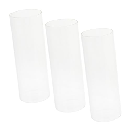 POPETPOP 3 Stück Teiliges Transparente Glaszylinder Kerzengläser Eleganter Kerzenhalter für Romantisches Dinner Familienfeiern Hochzeiten und Party Dekoration Glatte Oberfläche Leicht zu von POPETPOP