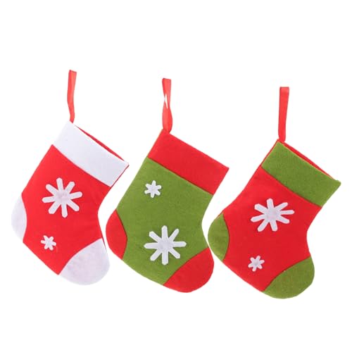 POPETPOP 3 Stück Teiliges Weihnachtsbesteckhalter aus Bestecktaschen in Rot Grün und Weiß Wiederverwendbare Gabel und Löffelhalter für Festliche Tischdeko und Nikolausstiefel Befüllung von POPETPOP