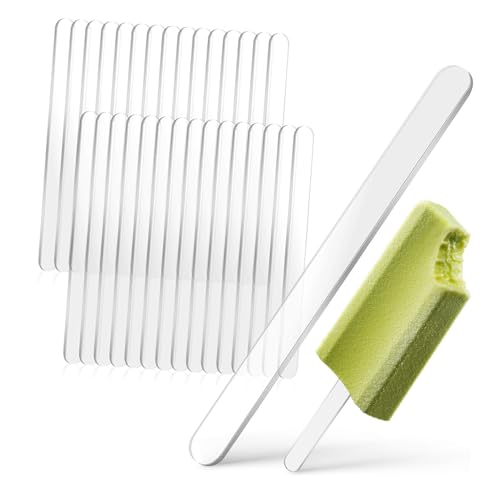 POPETPOP 30 Stück Teiliges Transparente Eisstiele Wiederverwendbare Cakesicle Sticks Langlebige Kunststoff Dessertstäbchen für DIY Eis Kuchen und Bastelprojekte POPETPOP 30 Stück Teiliges Transparente Eisstiele Wiederverwendbare Cakesicle Sticks Langlebige Kunststoff Dessertstäbchen für DIY Eis Kuchen und Bastelprojekte von POPETPOP