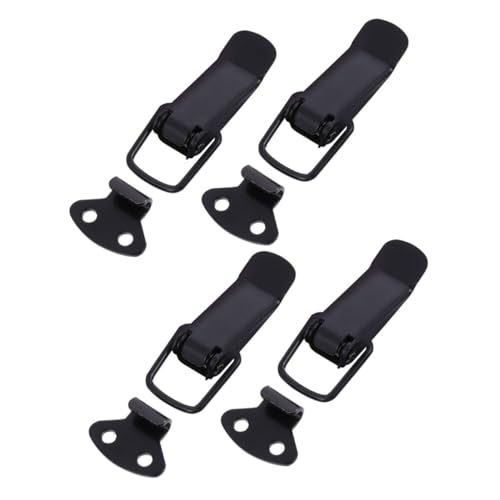 POPETPOP 4 Satz Teiliges Metall Spannverschluss Schwarz Tension Lock für Türen Fenster Schränke Kisten mit Schrauben Robuster Hebelverschluss für Sichere und Vielseitige Anwendung von POPETPOP