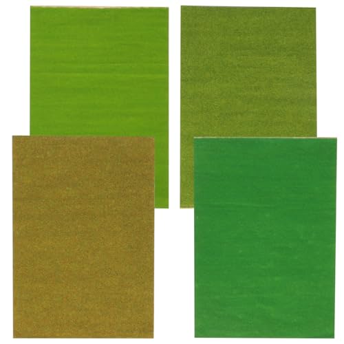 POPETPOP 4 Stück Gefälschte Rasendekoration Simulation Moosmatte Grasteppich im Freien Landschaft gefälschte Grasminiatur künstlicher Grasteppich Kunstgras Kunstrasen Nylon von POPETPOP