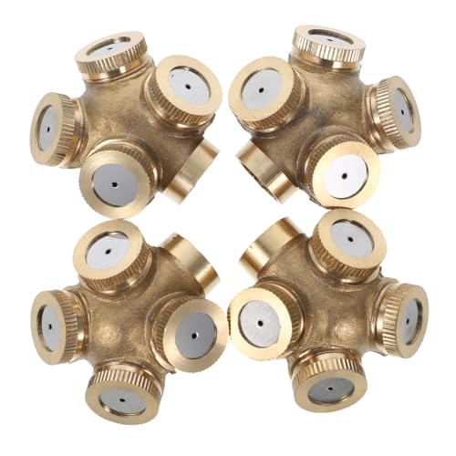 POPETPOP 4 Stück Messing Sprühdüse für Gartenbewässerung Nebeldüse Landwirtschaft Kühlung Sprinkler Bewässerungssystem von POPETPOP