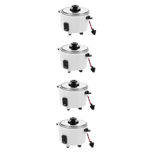 POPETPOP 4 Stück Mini-Elektro-Reiskocher Ornament winzig Puppe Mini-Reiskocher lebensechter Reiskocher Küchenzubehör vortäuschen Mini-Küchenzubehör Metall von POPETPOP