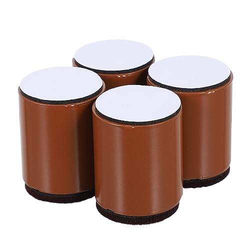 POPETPOP 4 Stück Rutschhemmende Erhöhungsmatten Möbelaufsteiger Möbelpads, Bodenschutz Sofa -Bein -Riser Schrank Fußmatte Aufzuchtmatte für zu Hause Kohlenstoffstahl Brown von POPETPOP