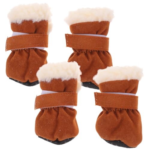 POPETPOP 4 Stück Teiliges Hundeschuhe rutschfeste Pfotenschutz mit Verstellbarem Gefüttert mit Dickem Fleece Atmungsaktiv und Strapazierfähig für Kalte Wintertage und Schnee POPETPOP 4 Stück Teiliges Hundeschuhe rutschfeste Pfotenschutz mit Verstellbarem Gefüttert mit Dickem Fleece Atmungsaktiv und Strapazierfähig für Kalte Wintertage und Schnee von POPETPOP