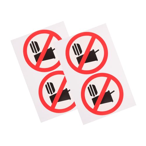 POPETPOP 4 Stück Teiliges Selbstklebendes No food drink warnschild aus Langlebigem für Innen Außenbereiche Auffälliges Sicherheits wandschild für Büro Fenster und Türen von POPETPOP