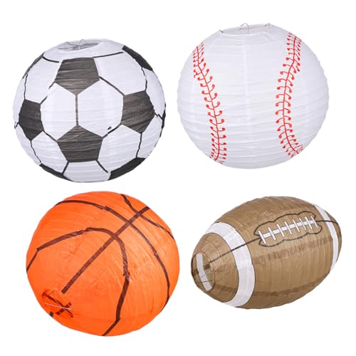 POPETPOP 4 Stück Teiliges Sport Papierlaternen Basketball Fußball Rugby Baseball Leichte Faltbare Party Dekoration für Decke Garten Fenster Langlebige Sichere DIY Papierlaternen POPETPOP 4 Stück Teiliges Sport Papierlaternen Basketball Fußball Rugby Baseball Leichte Faltbare Party Dekoration für Decke Garten Fenster Langlebige Sichere DIY Papierlaternen von POPETPOP