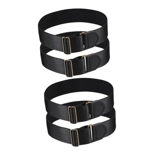 POPETPOP 4 Stück Teiliges Verstellbares Ärmelhalter aus Robustem Nylon mit Rutschfester Rutsch Funktion für Herren und Damen Sicheres Fixieren von Hemdärmeln Beim Kellner und von POPETPOP