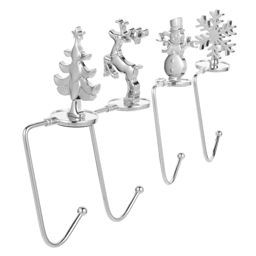 POPETPOP 4 Stück Teiliges Weihnachtsstrumpfhalter aus Robustem Silberfarbene Mantelhaken für Kamin und Tisch Langlebige Weihnachtsdeko zum Aufhängen von Strümpfen Geschenken und Taschen POPETPOP 4 Stück Teiliges Weihnachtsstrumpfhalter aus Robustem Silberfarbene Mantelhaken für Kamin und Tisch Langlebige Weihnachtsdeko zum Aufhängen von Strümpfen Geschenken und Taschen von POPETPOP