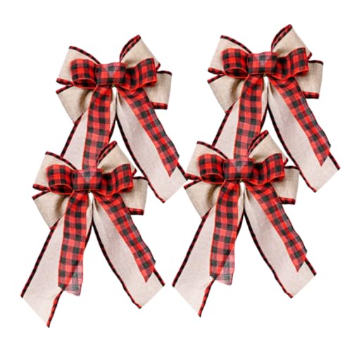 POPETPOP 4 Stück Weihnachtskranz Schleifen Kariert Rot Schwarz Dekorative Schleifen für Weihnachtsbaum Tür Fenster Festliche Weihnachtsdeko und Party Ornamente POPETPOP 4 Stück Weihnachtskranz Schleifen Kariert Rot Schwarz Dekorative Schleifen für Weihnachtsbaum Tür Fenster Festliche Weihnachtsdeko und Party Ornamente von POPETPOP