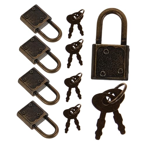 POPETPOP 5 Sätze Antike Schloss Schnallen mit Schlüssel Vintage Metall Riegel für Schmuckkästchen Holzboxen und Aufbewahrungsboxen Dekorativ und Sicher für Halloween und Rollenspiele von POPETPOP