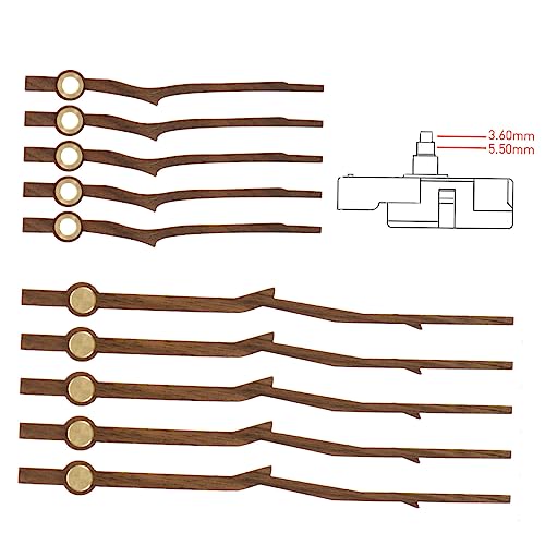 POPETPOP 5 Sätze Teiliges Holz Uhrzeiger für DIY Uhren Langlebige Uhrzeiger Ersatzteile für Reparatur und Dekoration Hochwertigem Holz Gefertigt für Wanduhren und Kreative Projekte von POPETPOP