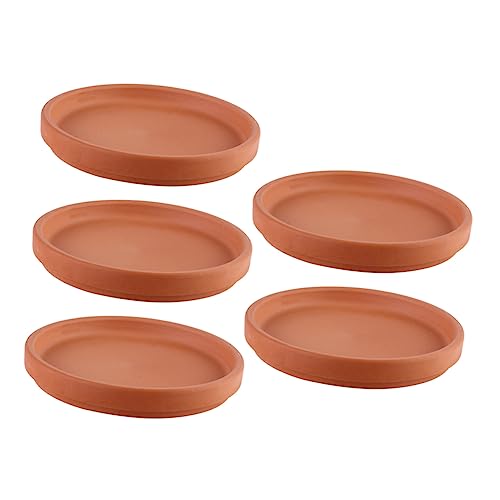 POPETPOP 5 Stück Blumentopf Untersetzer Tontöpfe Topfboden Für Den Außenbereich Robuste Keramik Pflanztöpfe Tablett Blumentöpfe Große Tonschale Topf Für Pflanzen Topfuntersetzer von POPETPOP