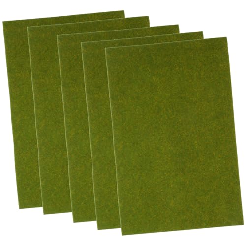 POPETPOP 5 Stück Gebäudemodell Rasenmatte Indoor Gras Künstliche Terrasse DIY Rasen Künstlicher Sandtisch Rasen Grüner Kunstteppich Garten Landschaftsbau Requisite Putting von POPETPOP