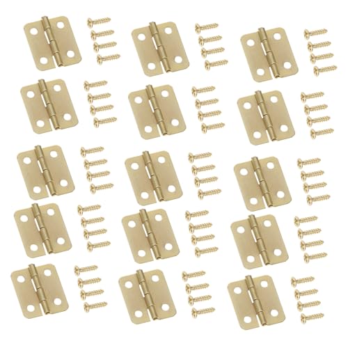 POPETPOP 50 Sätze Teiliges Mini Scharniere aus Eisen für Schmuckkasten Dekorative Antike Schubladenscharniere mit Schrauben Langlebig Rostbeständig Einfache Montage für Geschenkboxen und von POPETPOP