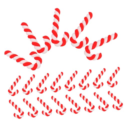 POPETPOP 50 Stück Weihnachtliche Kleine Zuckerstangen Deko aus Weichem DIY Zubehör für Handyhüllen und Bastelprojekte Vielseitige Weihnachtsornamente für Kreative Dekorationen von POPETPOP