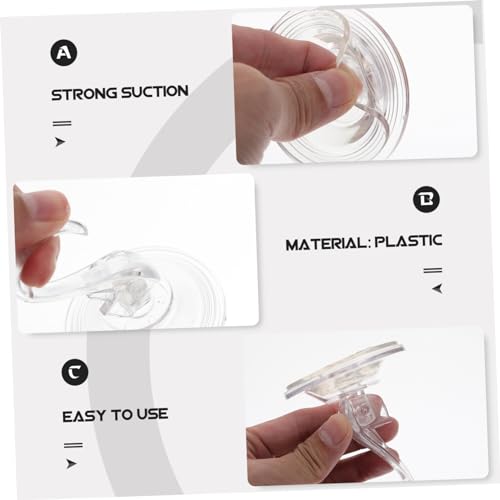 POPETPOP 6 Stück Teiliges Set Transparenter Saugnapf Haken aus Hochwertigem Kunststoff Wasser und Ölbeständig Spurenlos Vielseitig Einsetzbar als Handtuch Schlüssel und Bildaufhänger für von POPETPOP