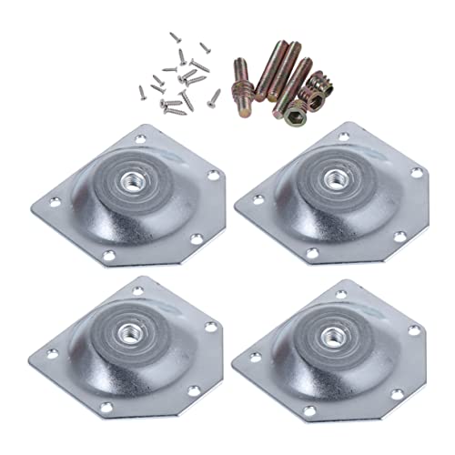 POPETPOP 6 Stück Tischbeinpolster Verstellbarer Tisch Beinbefestigungsplatten Montieren Fixierung Couchbeinplatte Sofabeinplatte Festsetzung Verjüngt Hardware Schreibtisch Fuß Zoll Silver von POPETPOP