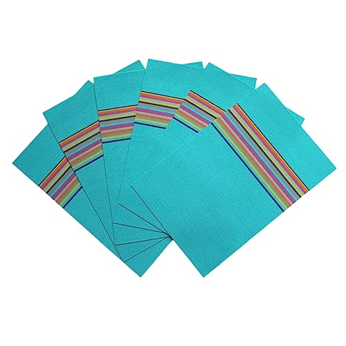 POPETPOP 6stücke Teiliges PVC Platzset Blau rutschfest Hitzebeständig Und Stilvolle Tischmatten Für Küche Esszimmer Und Restaurant Einfache Und Aufbewahrung von POPETPOP