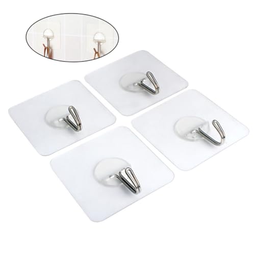 POPETPOP 6 Stück Transparente Selbstklebende Wandhaken mit Starkem Halt Nahtloser Klebehaken für Küche Bad Schlafzimmer Langlebig und Rückstandsfrei Entfernbar POPETPOP 6 Stück Transparente Selbstklebende Wandhaken mit Starkem Halt Nahtloser Klebehaken für Küche Bad Schlafzimmer Langlebig und Rückstandsfrei Entfernbar von POPETPOP