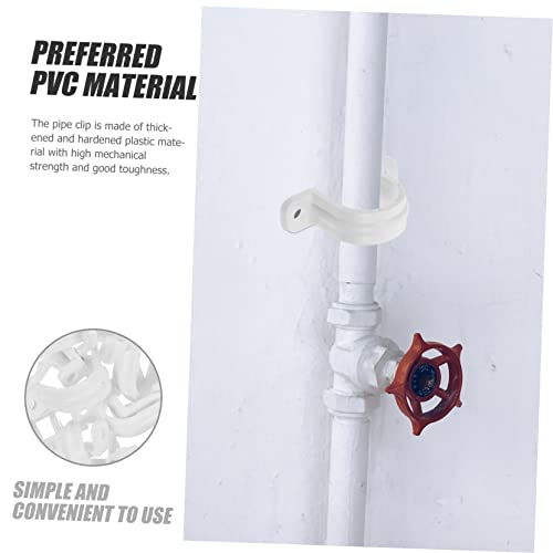POPETPOP 60 Stück Teiliges PVC Rohrschellen U Förmige Kunststoff Halter Rohrklemme Isolierend Flammhemmend Kabelhalter für Schlauchbefestigung und Kabelrohrmontage von POPETPOP
