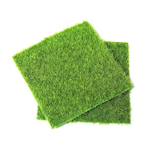 POPETPOP Realistische Simulation Rasenmoos 6 Stück PVC Miniatur Ornament Für Gartendekor 15x15cm Grün von POPETPOP