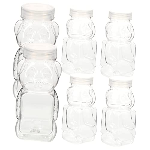 POPETPOP 6Stücke Teiliges Luftdichte Honigflaschen Aus Transparente Bärenflasche Für Hochzeiten Und Partys Zur Aufbewahrung Von Honig Sirup Und Süßigkeiten von POPETPOP