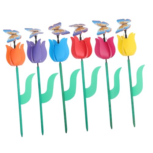 POPETPOP 6st Tulpenwindmühle Künstliche Blumen Garten Windrad Windmühlen Im Freien Tulpenwindspiele Glühbirnen Anlage Heimdekoration Terrassendekoration Mehrfarbig Outdoor- Plastik POPETPOP 6st Tulpenwindmühle Künstliche Blumen Garten Windrad Windmühlen Im Freien Tulpenwindspiele Glühbirnen Anlage Heimdekoration Terrassendekoration Mehrfarbig Outdoor- Plastik von POPETPOP