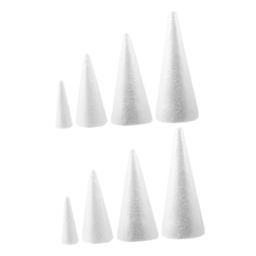 POPETPOP 8 Stück Weihnachtsdeko Schaumstoff Teilig Handbemalt Weiß Verschiedene Für Basteln Christbaum Hochzeits Wohnraumdekoration Leicht Langlebig von POPETPOP