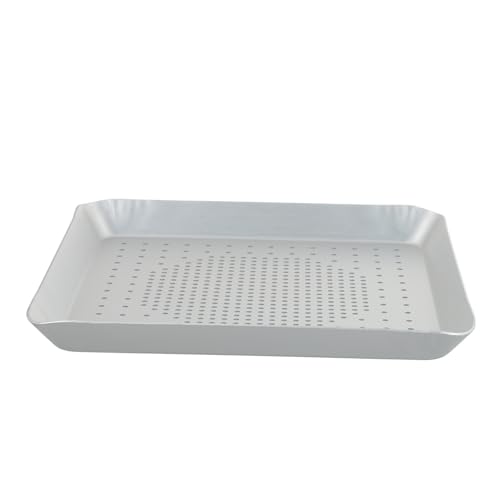 POPETPOP Aluminiumlegierung Pizzablech Perforiert Quadratisch Atmungsaktiv Backofenfest Antihaftbeschichtet Vielseitig für Pizza Grillgemüse und Sandwiches Rostfrei Leicht zu Reinigen von POPETPOP
