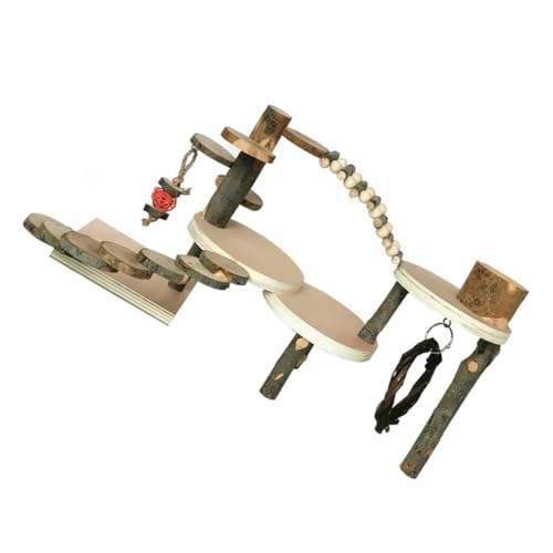 POPETPOP Holz Kletterleiter Spielzeug Für Hamster Und Vögel Robuste Apfelholz Leiter Zum Klettern Und Spielen Für Nagetiere Und Vögel Fördert Bewegung Und Gesundheit von POPETPOP