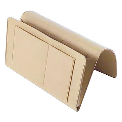 POPETPOP Bett Nachttisch Organizer aus Filz Hängeaufbewahrung für Handy Tablets Zeitschriften Doppelter Stauraum für Schlafzimmer und Studentenwohnheim von POPETPOP