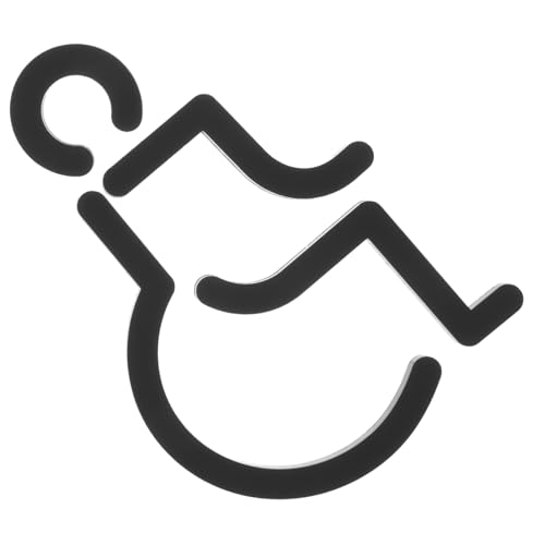 POPETPOP Behindertenschild aus Edelstahl Rollstuhlsymbol Toilettenschild Leicht zu Montieren Robust und Portabel Geeignet für Barrierefreie Toiletten Aufkleber für Wc Tür Klare von POPETPOP