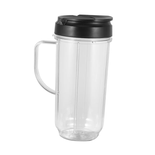 POPETPOP Blender Becher aus Kunststoff mit Griff Tragbarer Mixer Becher für Smoothies und Säfte Spülmaschinenfest für Familie und Unterwegs Deckel von POPETPOP