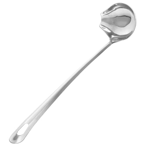 POPETPOP Einzigartiger Saucenlöffel aus Edelstahl mit Kreativem Ausguss Glatter Oberfläche zum Gezielten Beträufeln von Speisen Spülmaschinengeeignet Praktisches Küchenbesteck für von POPETPOP