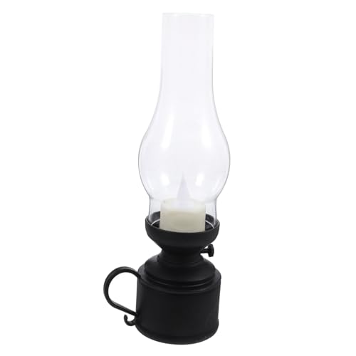 POPETPOP Elektronische Vintage Petroleumlampe LED Tischlampe Retro Flammenlose Dekoration Warmweiß für Innenbereich Weihnachtsdeko Wohnzimmer Schlafzimmer von POPETPOP