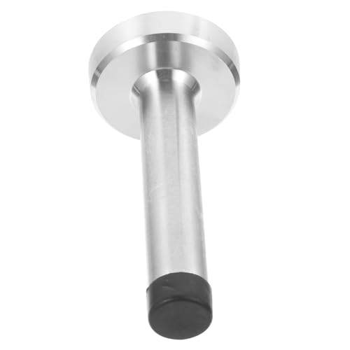 POPETPOP Extra Langer Türstopper aus Edelstahl Wandmontage mit Geräuschdämpfendem Gummipuffer Rutschfester Wand für Schutz von Wand und Türgriff Sicherer Türanschlag Silber von POPETPOP