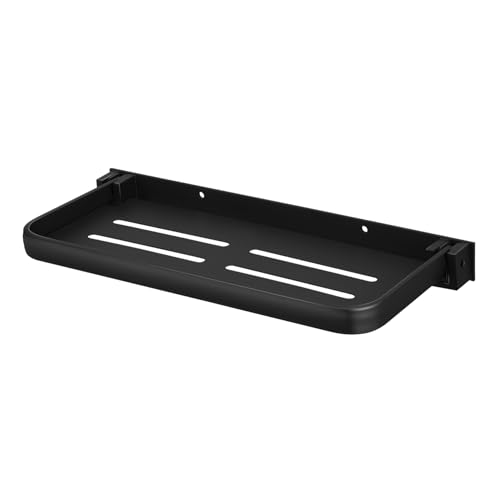 POPETPOP Faltbares Wandregal Aluminiumgrau mit Ablauflöchern Platzsparend Modernes Design Vielseitig Nutzbar für Bad Waschbecken und Waschküche Einfache Montage ohne Bohren von POPETPOP