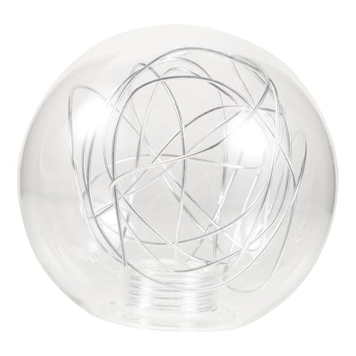 POPETPOP Glas Lampenschirm Kugel Aluminiumdraht Pendelleuchte Ersatz Lampenschirm Transparent Silber oder Gold Leicht zu Montieren für Wohnzimmer Schlafzimmer von POPETPOP