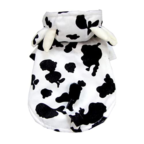 POPETPOP Halloween Decor Cute Hoodies Adorable Milk Cows Dog Costume: Pet Hoodie Soft Cotton Puppy Pajamas, Pet Warm Pajamas Coat Jumpsuit for Small Medium Dogs Cow Costume Halloween Costumes von POPETPOP