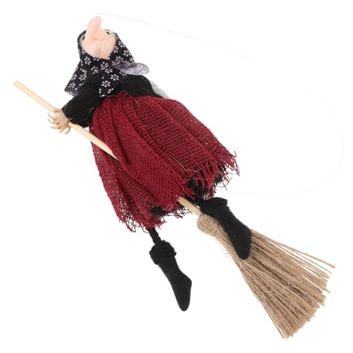 POPETPOP Halloween Deko Hängende Hexe Deko Rote Hexenpuppe Besen Halloween Party Dekoration Festival Hexen Zubehör POPETPOP Halloween Deko Hängende Hexe Deko Rote Hexenpuppe Besen Halloween Party Dekoration Festival Hexen Zubehör von POPETPOP