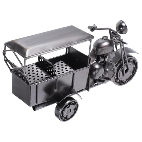 POPETPOP Retro Metall Dreirad Modell Ornament aus Metall Lebensechte Miniatur Dreirad Skulptur für Schreibtisch Dekoration Vintage Design für Büro und Zuhause von POPETPOP