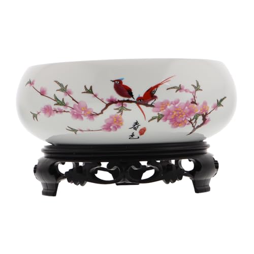 POPETPOP Keramische Chinesische Vase Mit Sockel Vintage Lotus Pflanzer Für Wasserlilien Und Narzissen Dekorative Blumentöpfe Porzellan Für Innenräume POPETPOP Keramische Chinesische Vase Mit Sockel Vintage Lotus Pflanzer Für Wasserlilien Und Narzissen Dekorative Blumentöpfe Porzellan Für Innenräume von POPETPOP