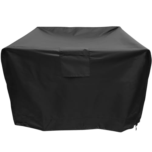 POPETPOP Oxford Stoff Grillabdeckung UV beständig mit Belüftung für Gasgrill BBQ Feuerstelle Ø Wetterfeste Abdeckplane Robust Langlebig Schwarz von POPETPOP