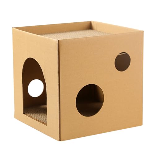 POPETPOP Pappe Katzenhaus Katzen Kratzbrett Katzenbedarf Kratzbaum Katzenburg Recycelbar Kratzpad Katzentunnel Kratzmöbel für Kätzchen Spielhaus Kratzspielzeug Haustiere Lounge Spielzeug von POPETPOP