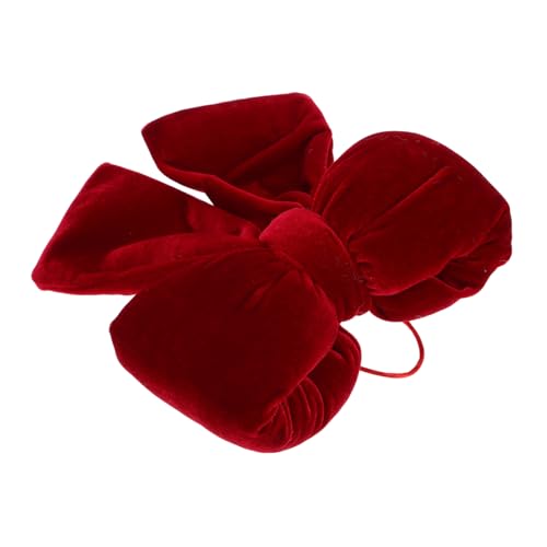 POPETPOP Rote Weihnachts Schleife Mittlere Eleganter Samt Bogen mit Goldfarbenem Faden Vielseitig für Weihnachtsbaum Türkranz und Festliche Wanddekoration Weihnachts und Hochzeitsdeko von POPETPOP