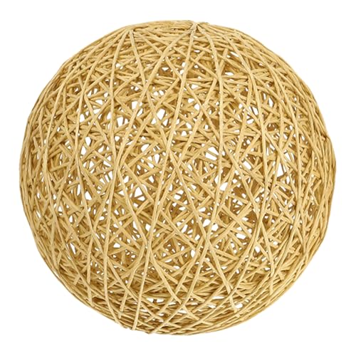 POPETPOP Rustikaler Gewebter Lampenschirm aus Langlebigem Material Einfacher Kabelloser Lampenschirm für Hängeleuchten Tischlampen Handgefertigte Lampe für Wohnzimmer und Landhausdeko von POPETPOP