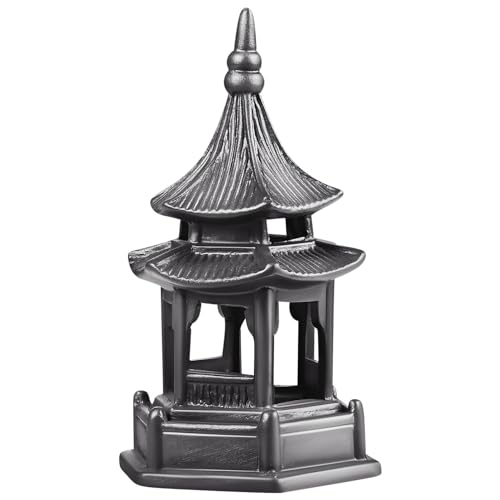 POPETPOP Sechseckiger Pavillon Aus Keramik Mini-gartendekorationen Miniatur-pavillonstatue Turmornament Mini-pavillon-Figur Retro-pavillonskulptur Zen-Garten-pagode Aquarium Schreibtisch von POPETPOP